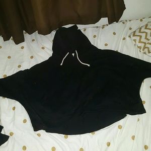 Quarter Sleeve Crop Top Hoodie Shirt